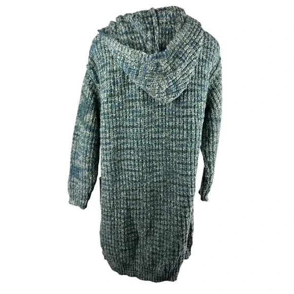 *Flawed Sundance Long Cardigan Sweater Space Dye Duster Hooded Wool Blend Small - Picture 9 of 16